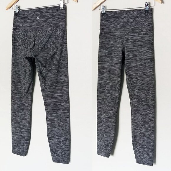Lululemon Wunder Under High-Rise Tight Legging 25" Luxtreme Space Dye Gray Sz 6 - Picture 4 of 15